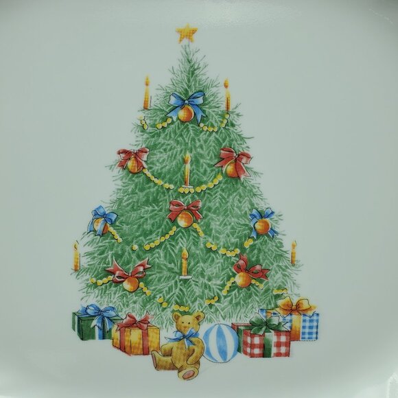 Corelle Holiday Magic Platter White Swirl Christmas Tree Oval Serving Plate - Picture 2 of 7